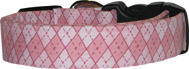 Pink on Pink Argyle Dog Collar